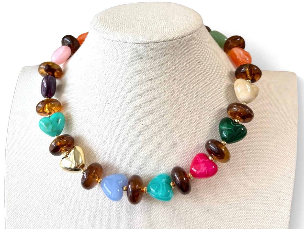 The Sweetheart Necklace: resin that looks like gemstones