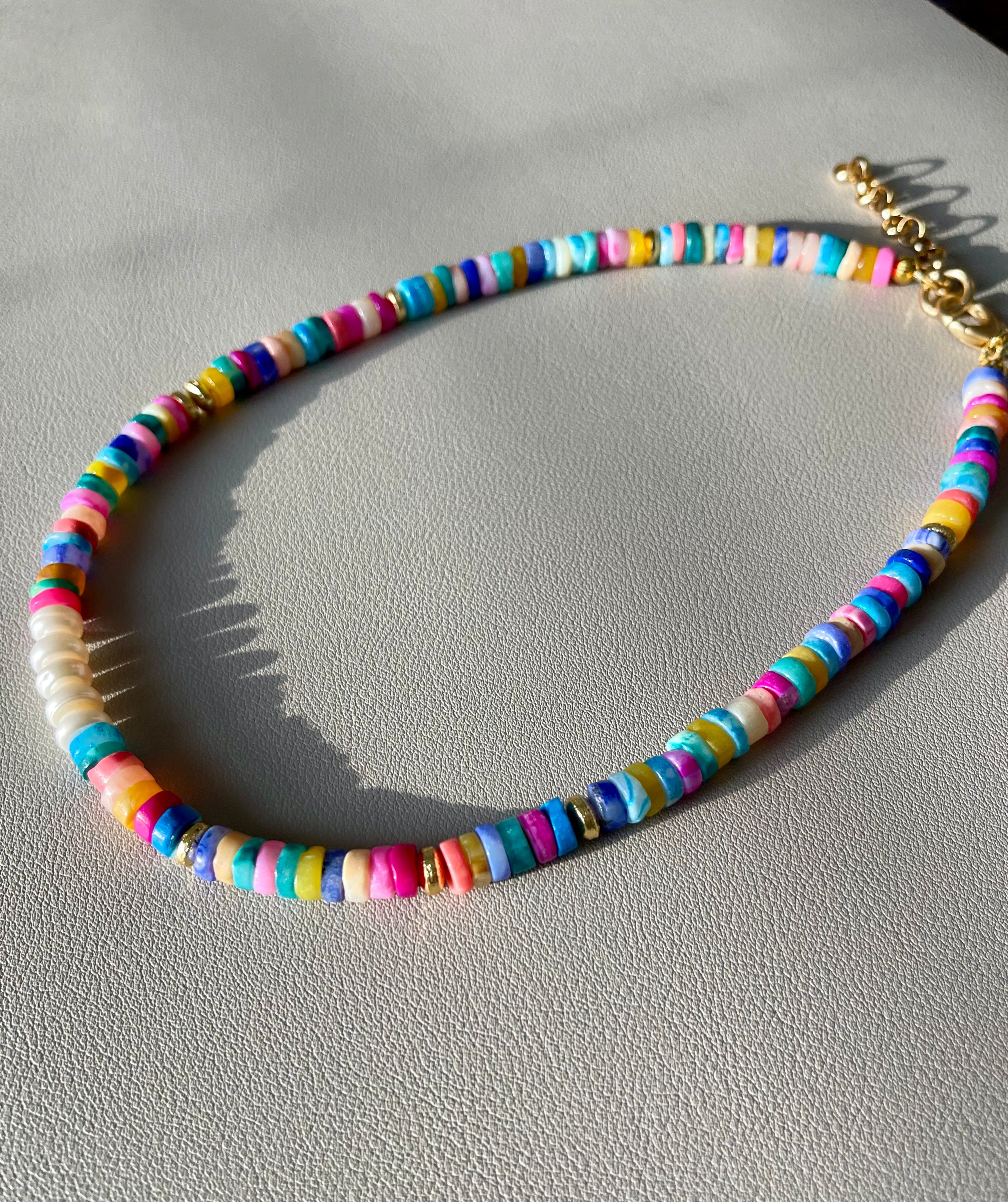 Summer Solstice Necklace: Opals, Agates, Jade & Pearls OOAK