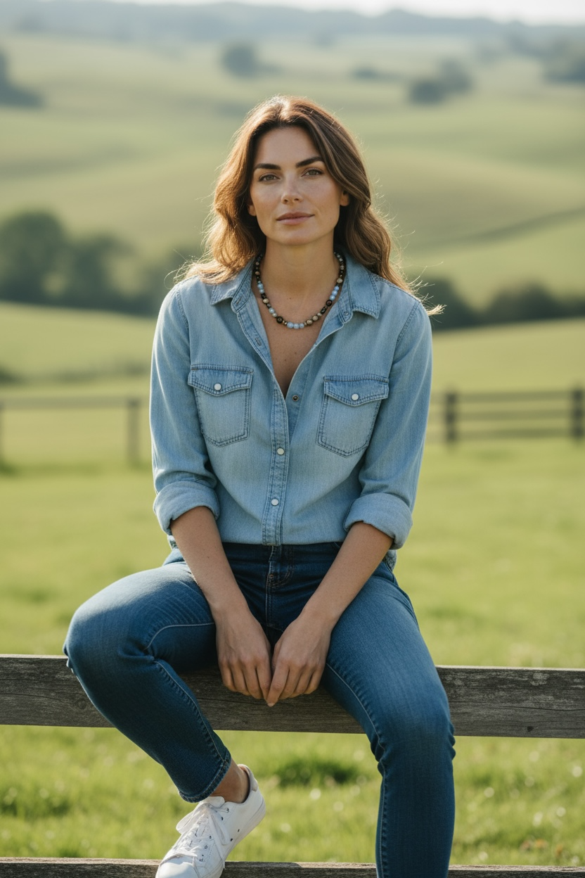 Ash & Sky Necklace: Warm & Cool collide in this Mixed Gemstone design