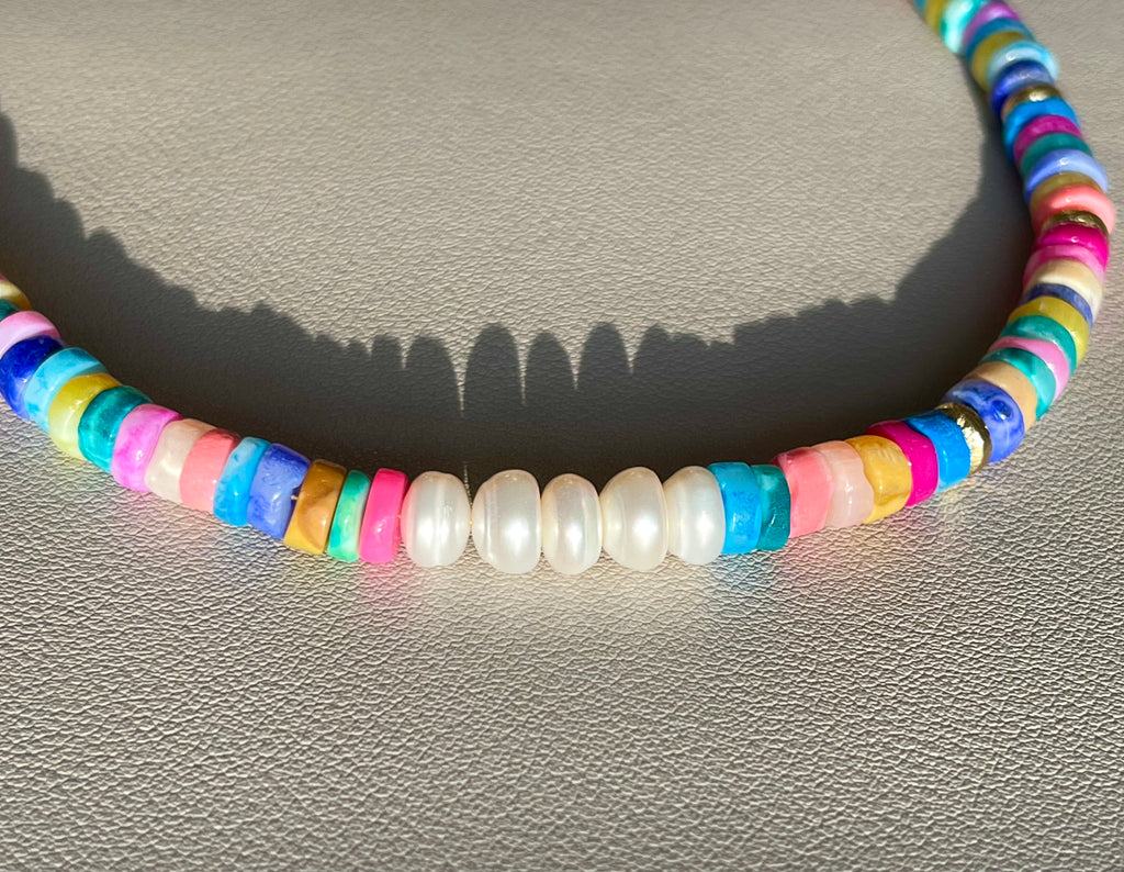 Summer Solstice Necklace: Opals, Agates, Jade & Pearls OOAK