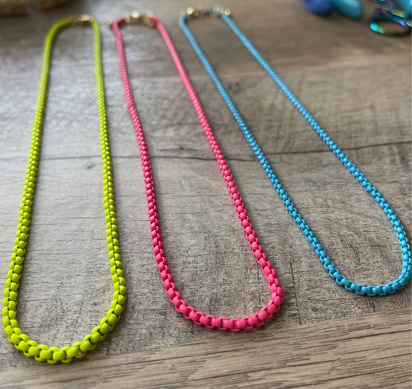 NEON Enameled Chain Necklaces