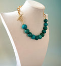 Turquoise Waters Necklace: Turquoise Magnesite, a matte gold chain and a pavé toggle clasp OOAK