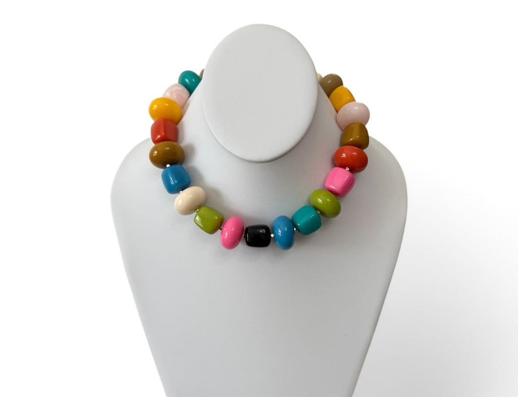 My Happy Place Necklace: Resin beads Gold accents & clasp