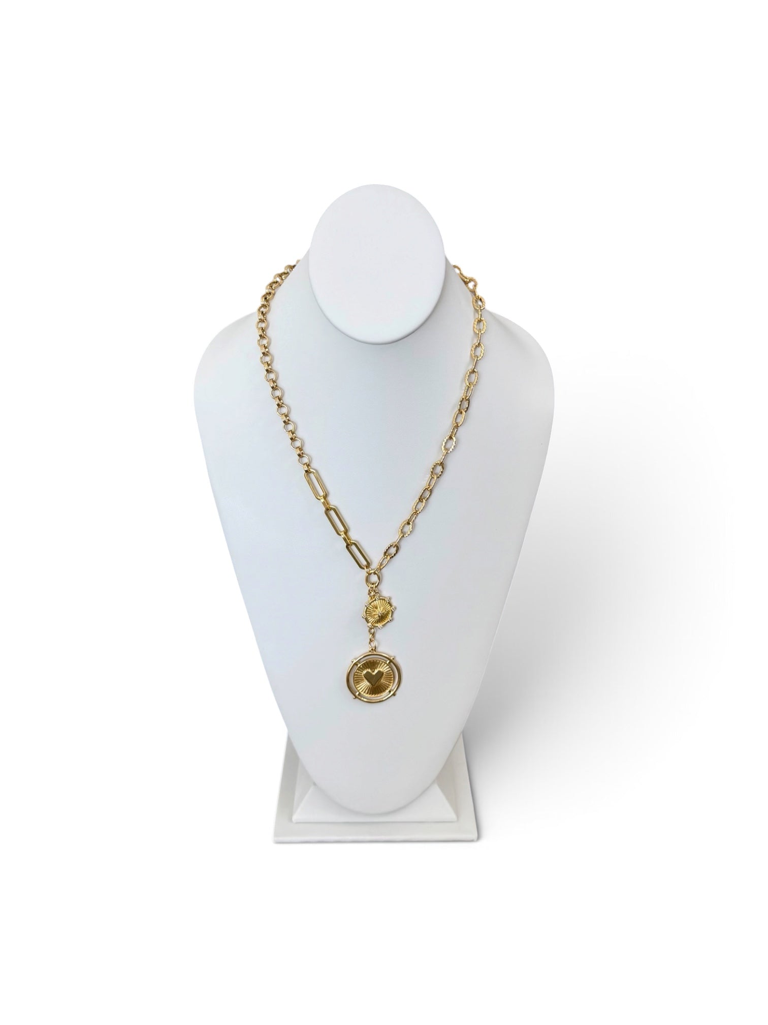 The Beloved Necklace: varying chains come together with two unique pendants