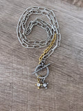 Common Ground Necklace: Silver & Gold chain and charms OOAK