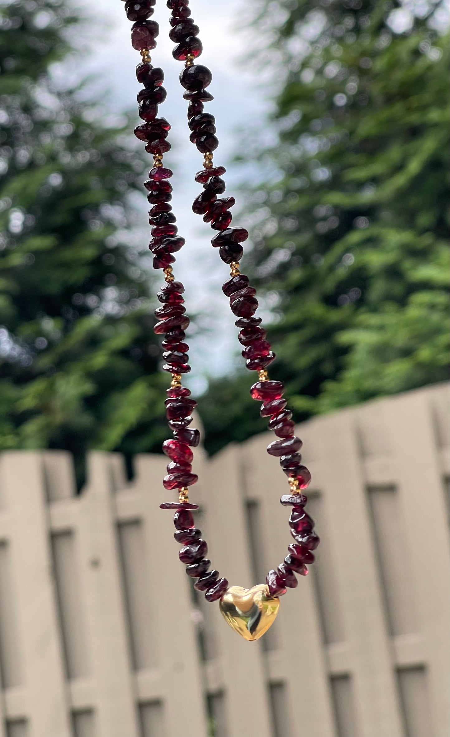 Garnets & Gold Necklace