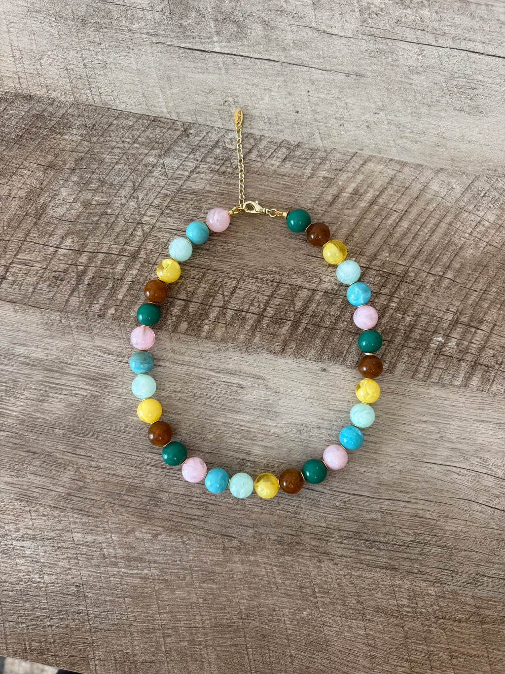 Gelato Gems Necklace: Resin beads with gold accents