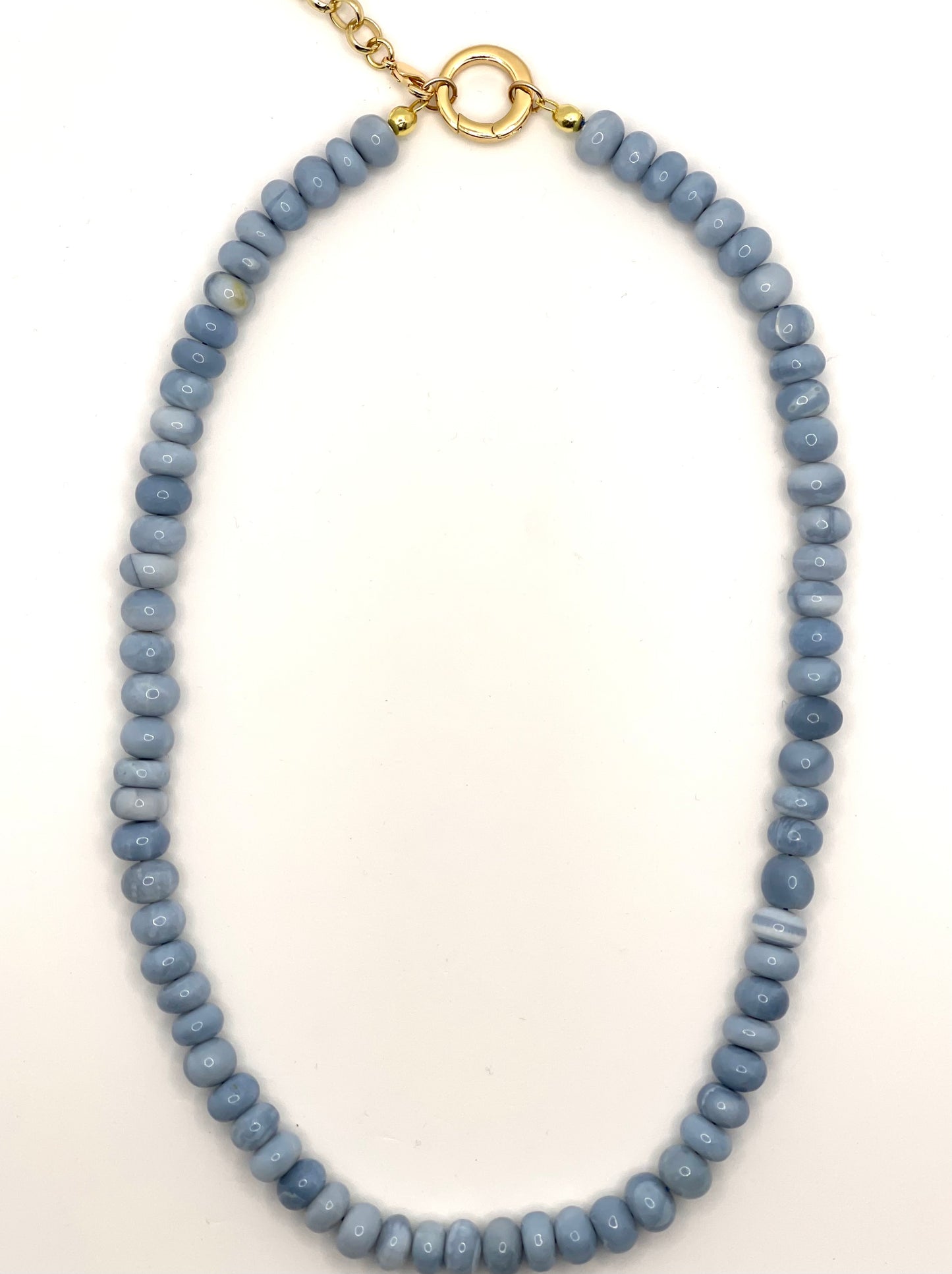 Medium Wash Denim Opal Necklace