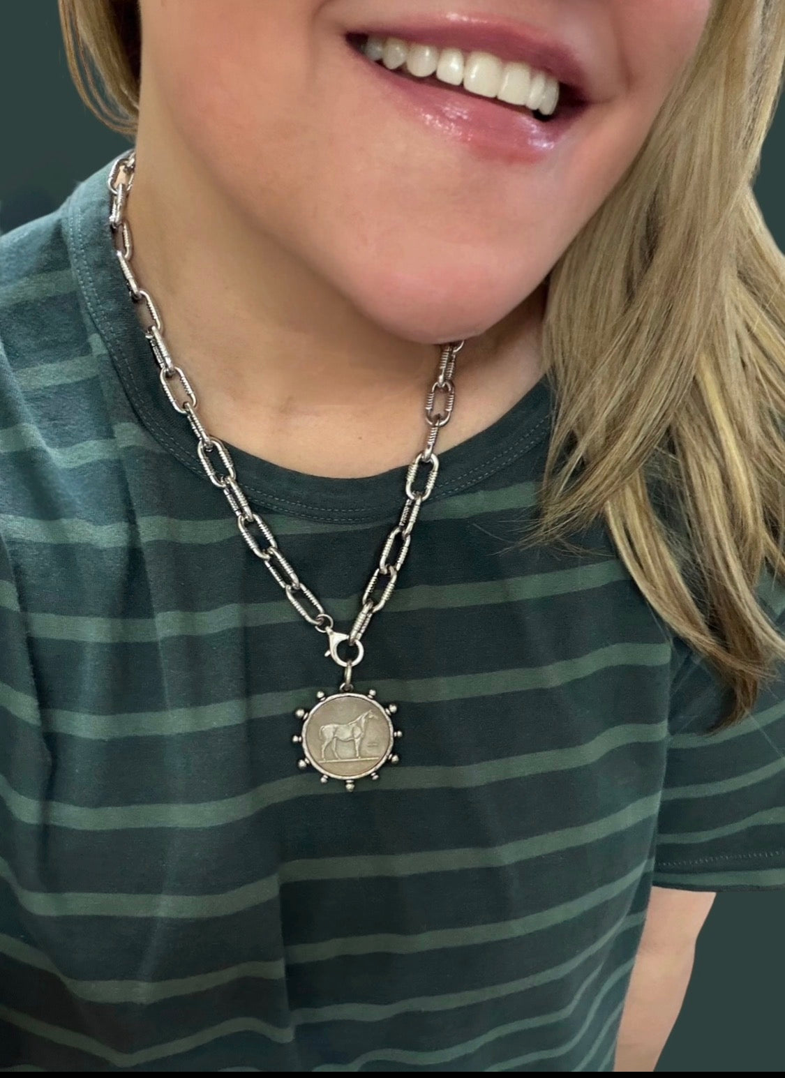 Silver Saddle Necklace OOAK