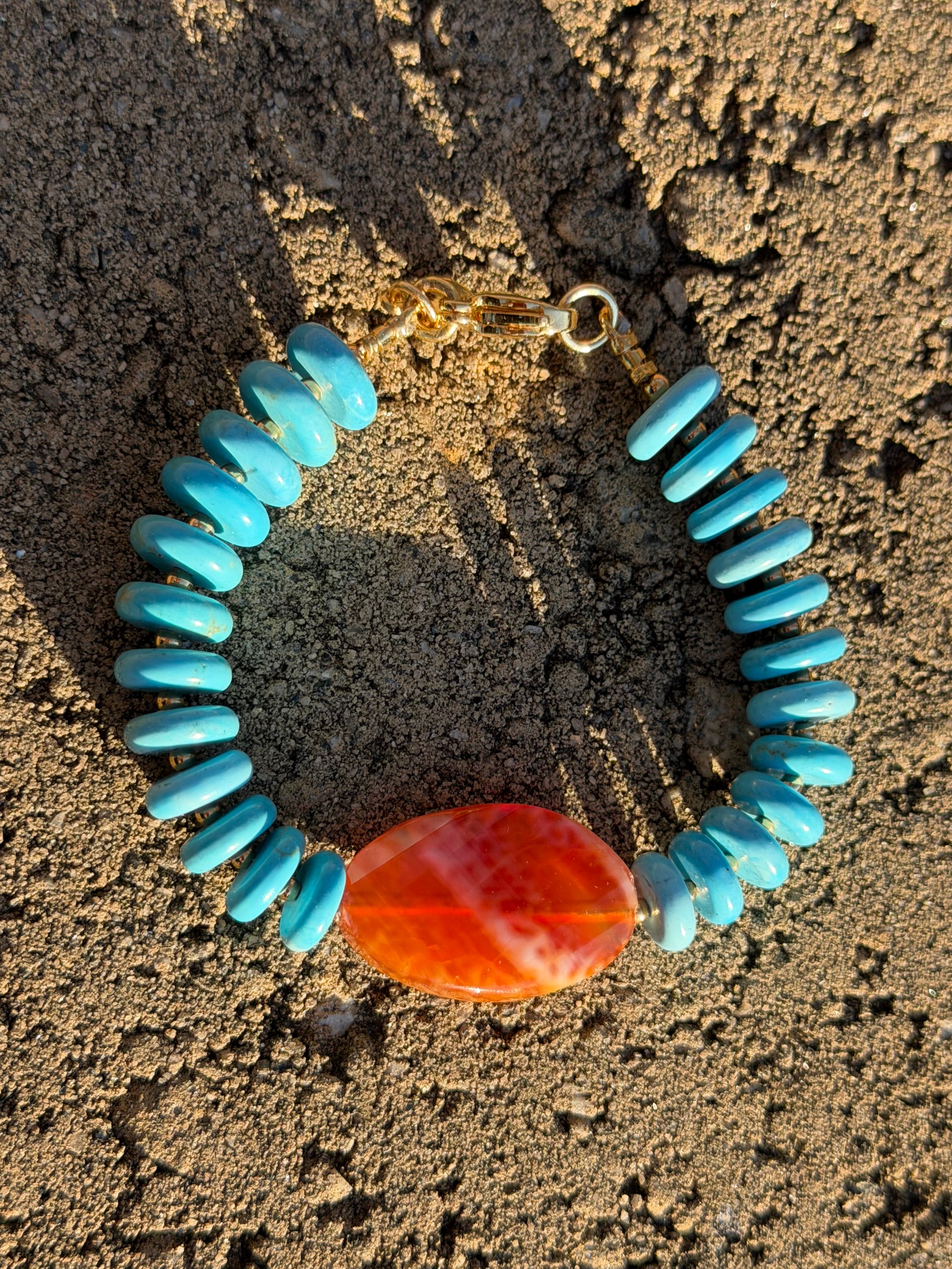Turquoise & Carnelian Bracelets: 4 Styles