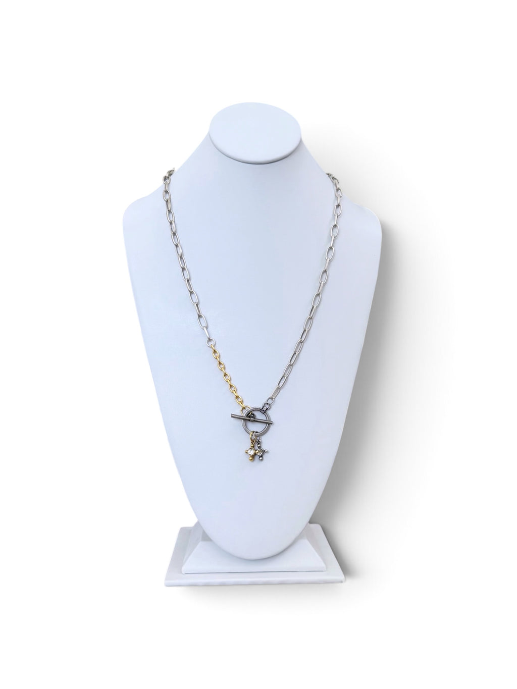 Common Ground Necklace: Silver & Gold chain and charms OOAK
