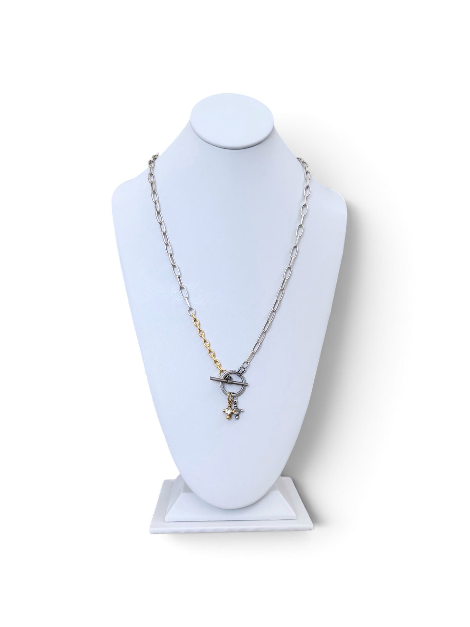 Common Ground Necklace: Silver & Gold chain and charms OOAK
