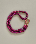 Cascadia Bloom Necklace: 2 Options- Dyed Agate faceted beads Hand knotted on silk, one w/ hot pink silk and hot pink pavé clasp and the other on purple silk w/ purple pavé clasp
