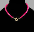 Fuchsia Jade Pavé Stunner: Fuchsia Jade Rondelle Beads with Pavé Center and Full Pavé Clasp> Wear 2 Ways!