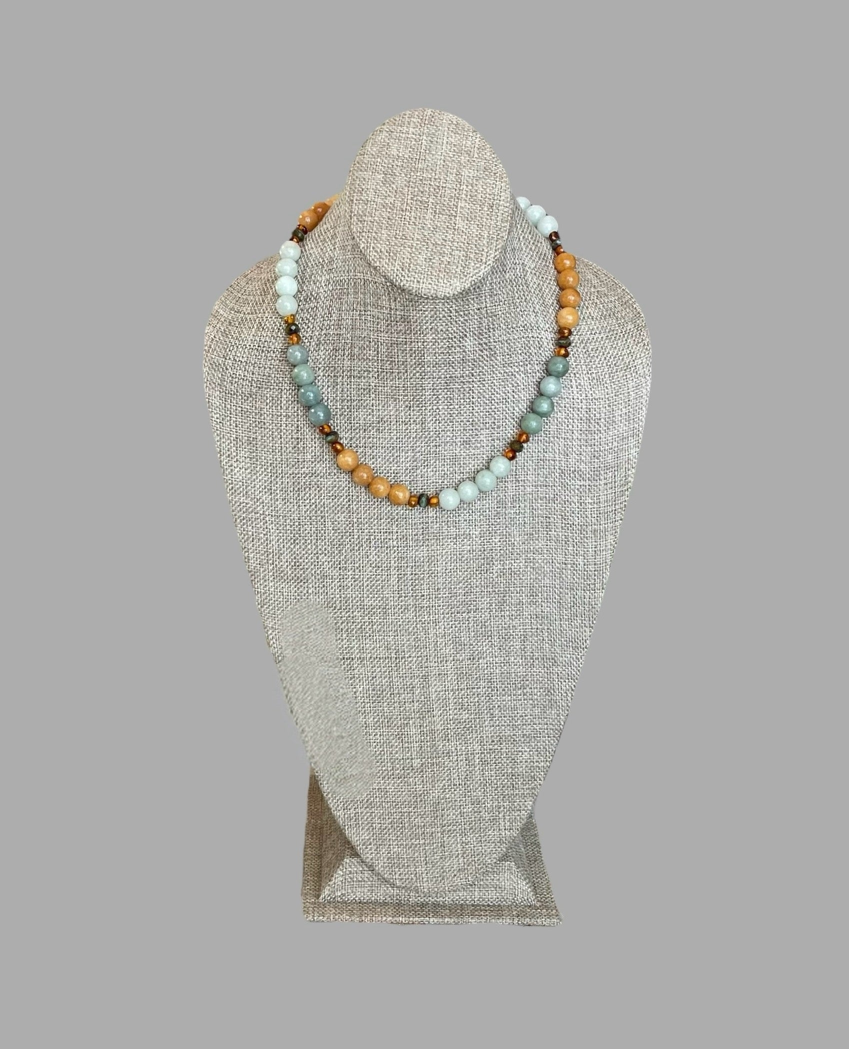 The Seraphina Necklace: Jade, Baltic Amber, and Czech glass