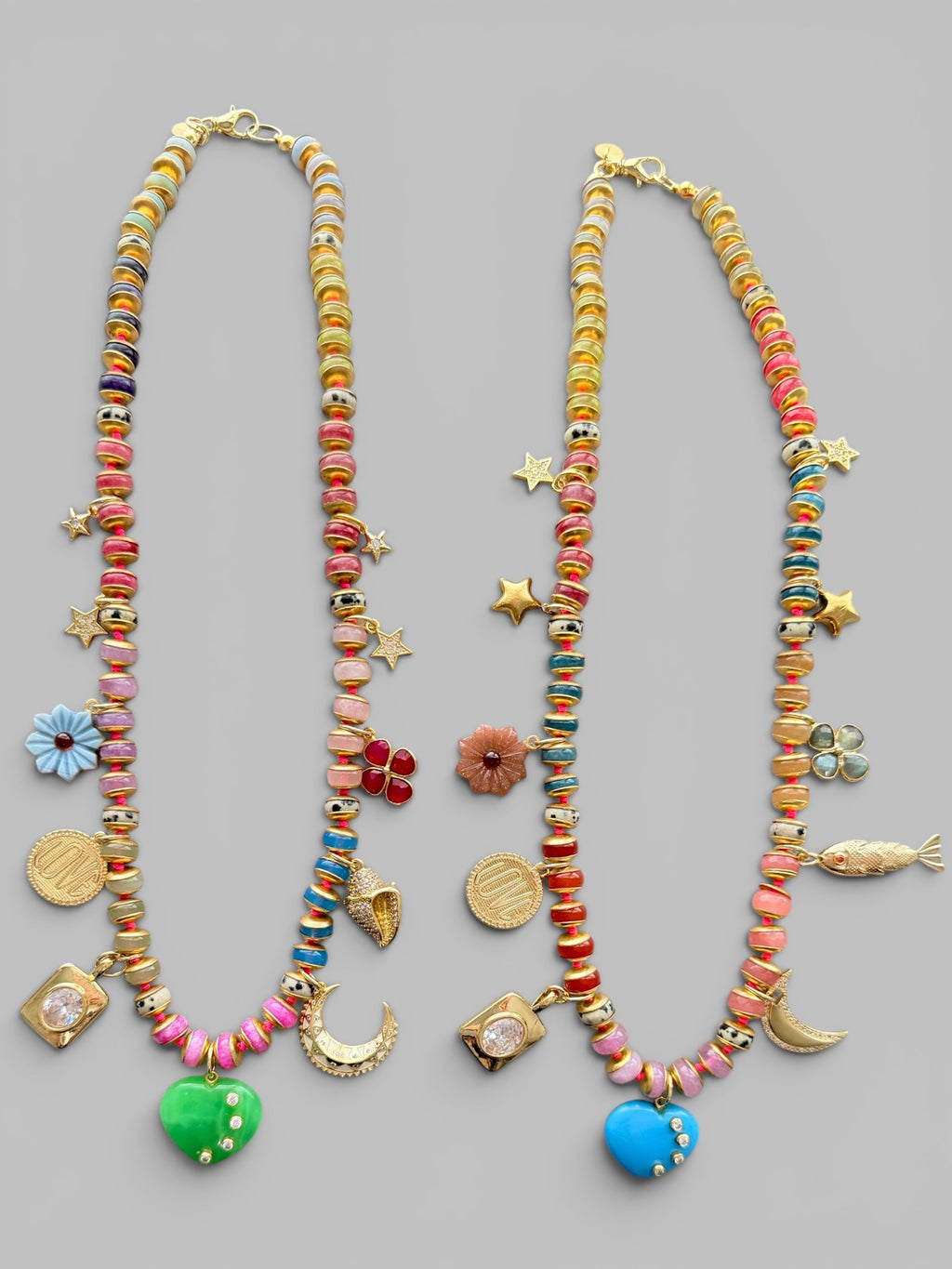 Joy Keeper Necklace: Mixed Gemstones and Charms