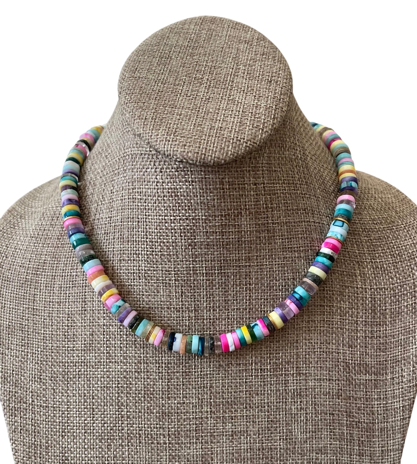 Confetti Coast Necklace: Multi Mixed Gemstones in beautiful bright tones One with Gold accents & One with Silver