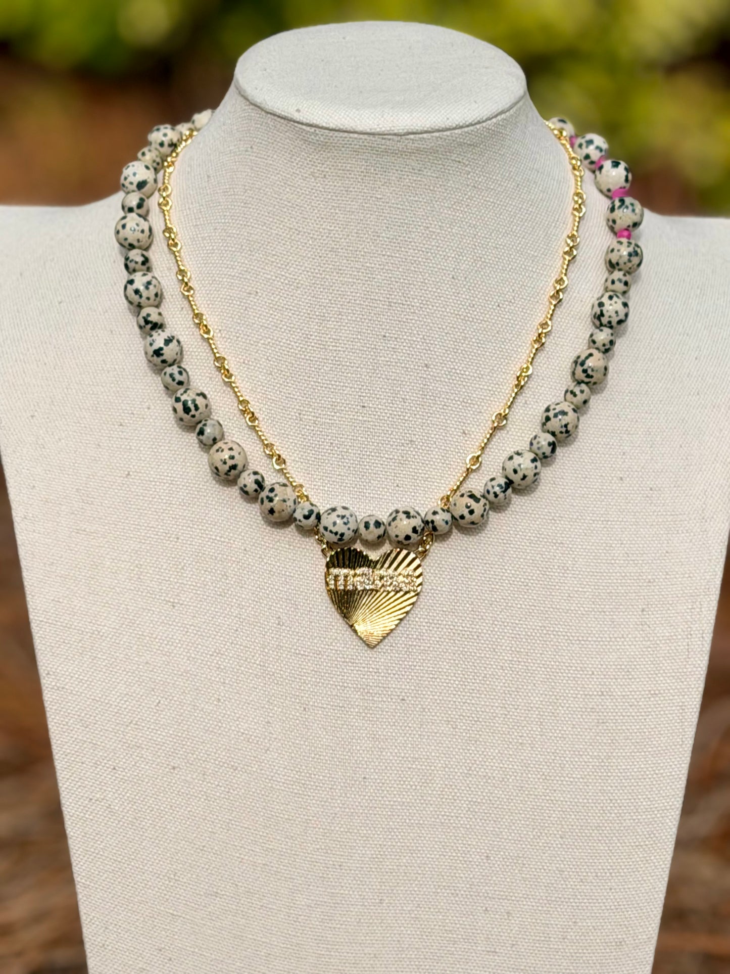 Mama’s Heart of Gold Necklace: Tarnish resistant treatment included