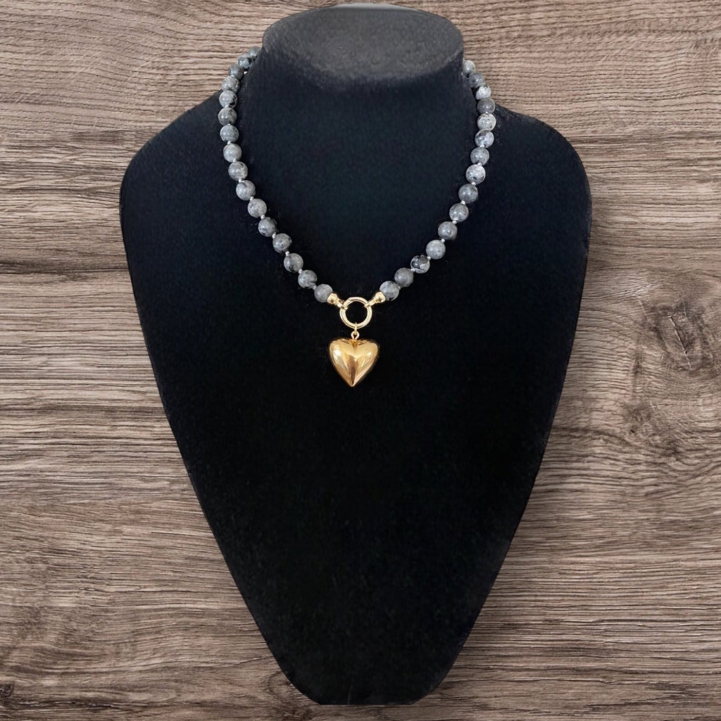 Black Labradorite Frost Necklace OOAK!