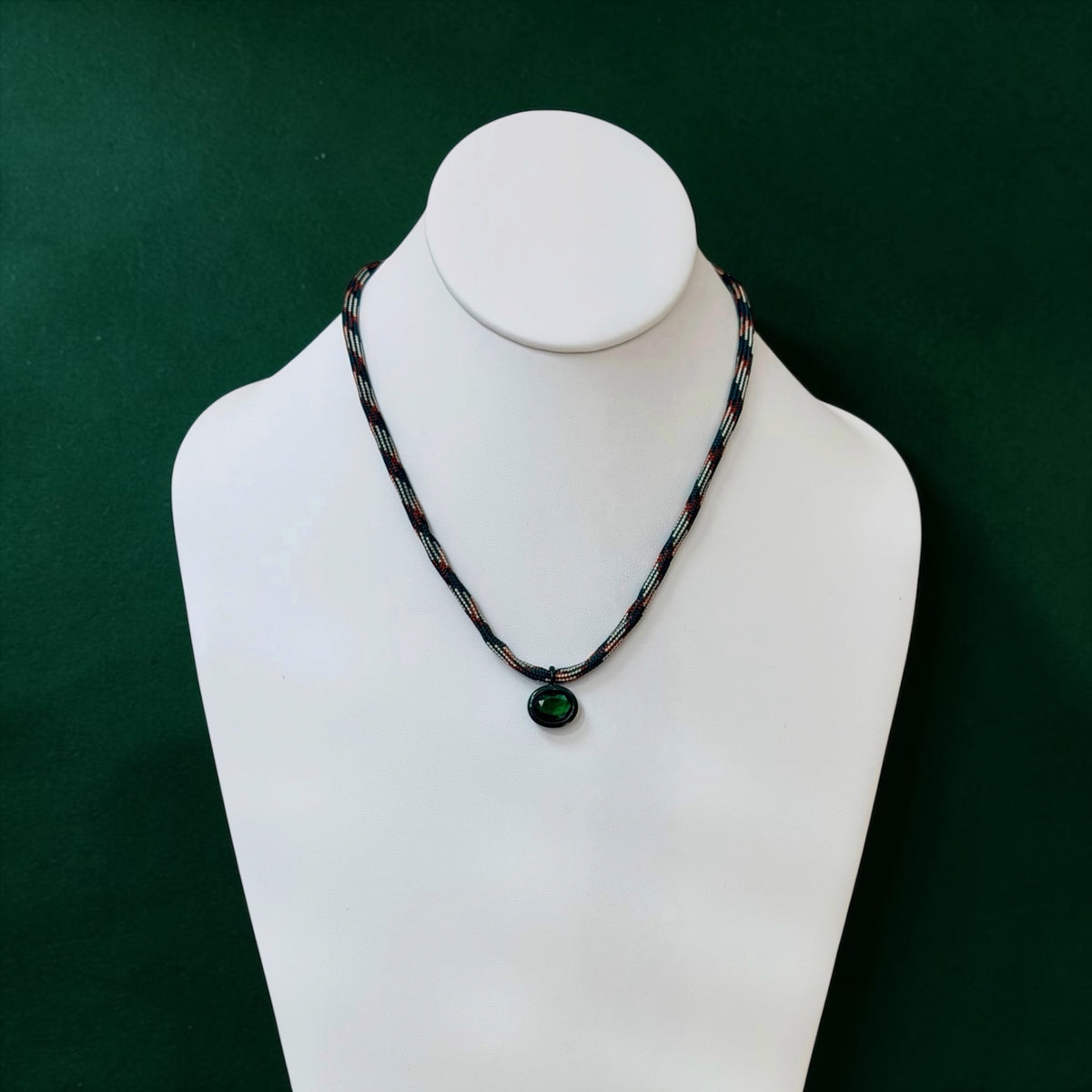 The Luxe Cord Necklace: Various Paracords with a faceted gemstone like pendant