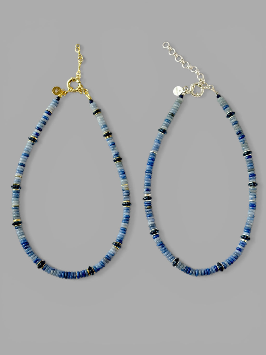 Blue Horizon Necklace: Blue Aventurine and London Blue Topaz accented with gold or silver