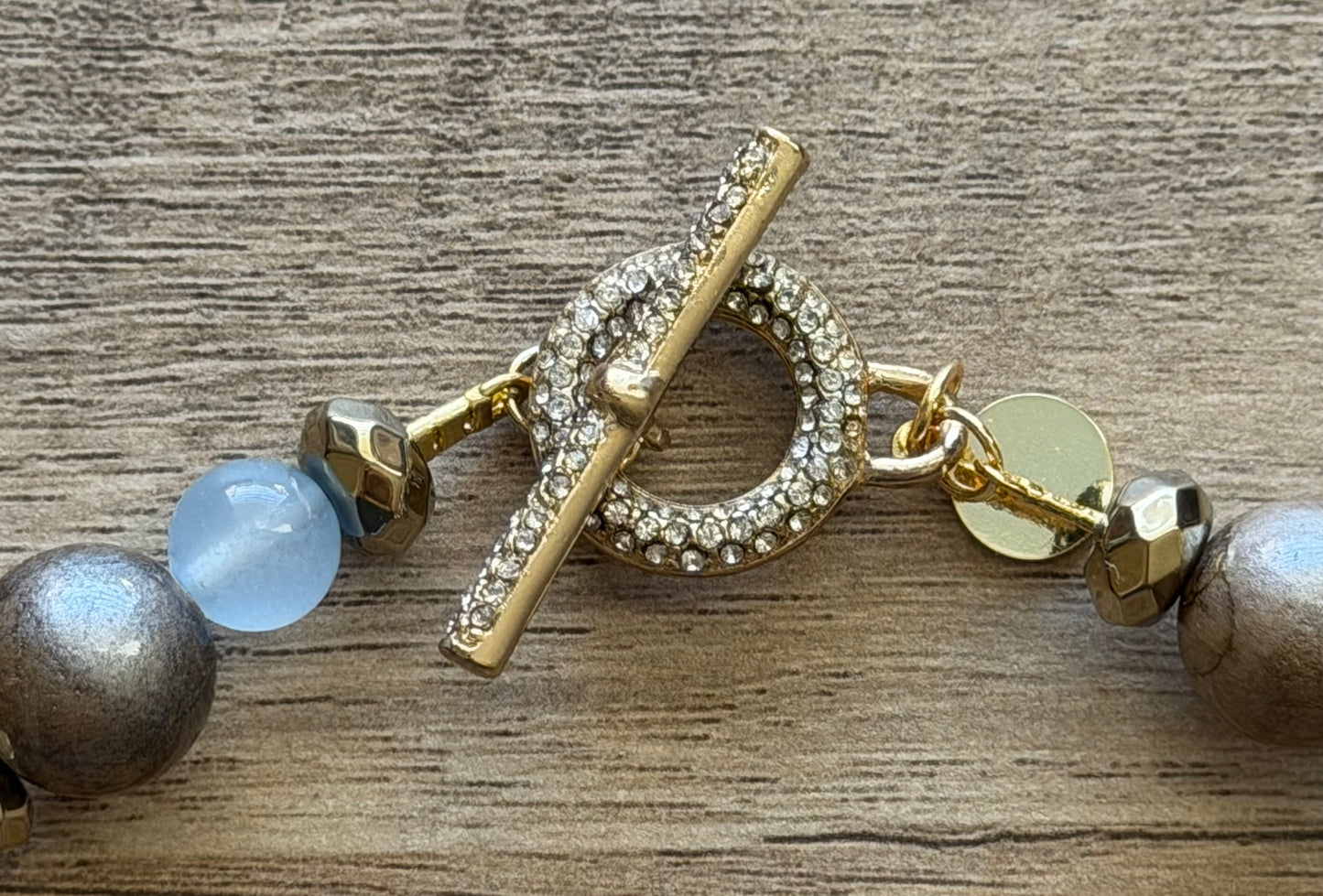 Ash & Sky Necklace: Warm & Cool collide in this Mixed Gemstone design