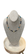 Coconut Midnight Pearl Necklace: Coconut Shell, Freshwater midnight Pearls, Turquoise & gold accents OOAK