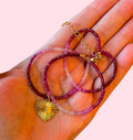 Gradient Ruby Necklace: Natural authentic Ruby gemstone necklace w/ gold heart charm and gold filled lobster clasp OOAK