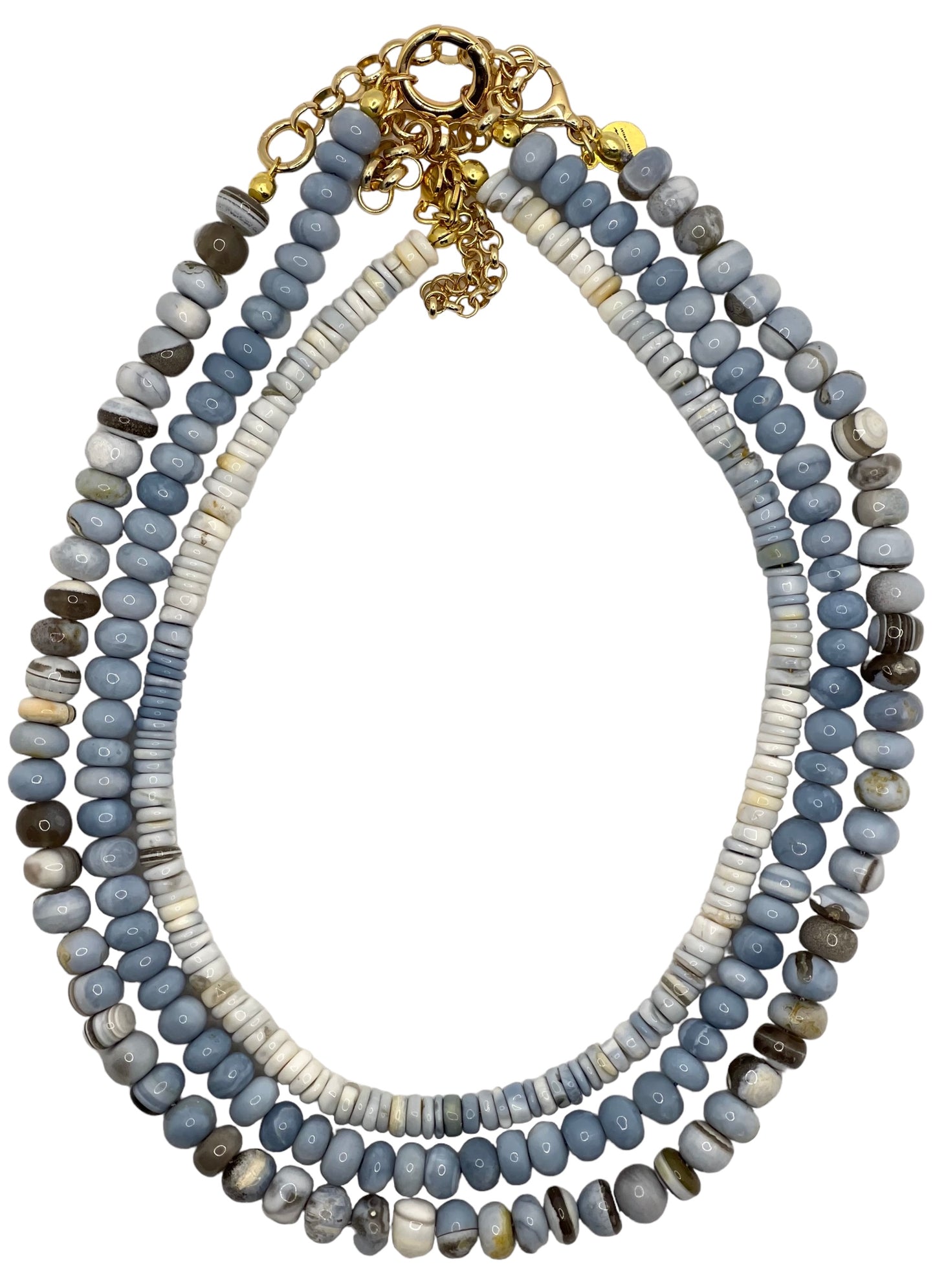 Light Wash Denim Opal Necklace