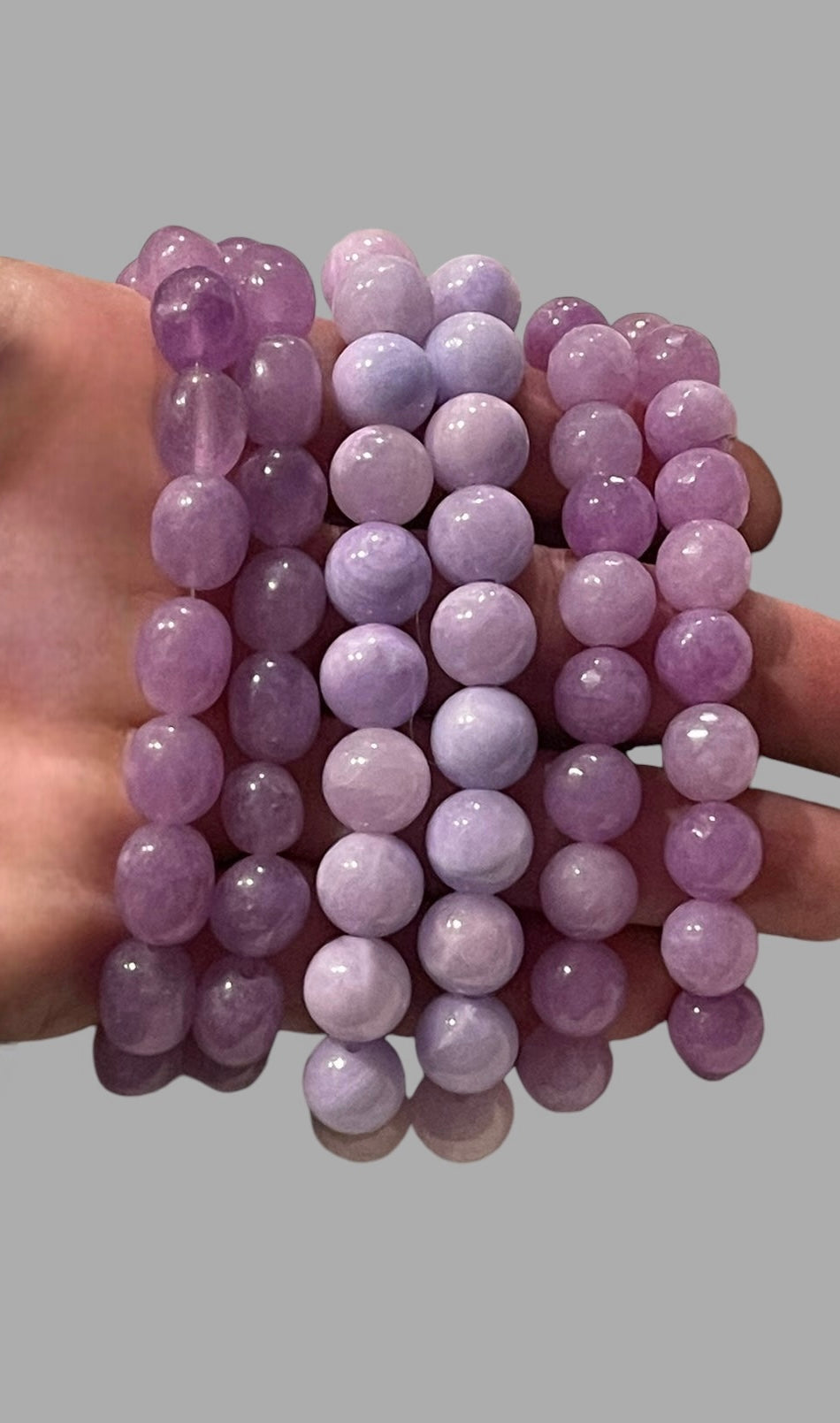 Lavender Skies Bracelet: Natural Gemstone Amethyst 8x12mm Beads Stretch Bracelet 7.5-8”