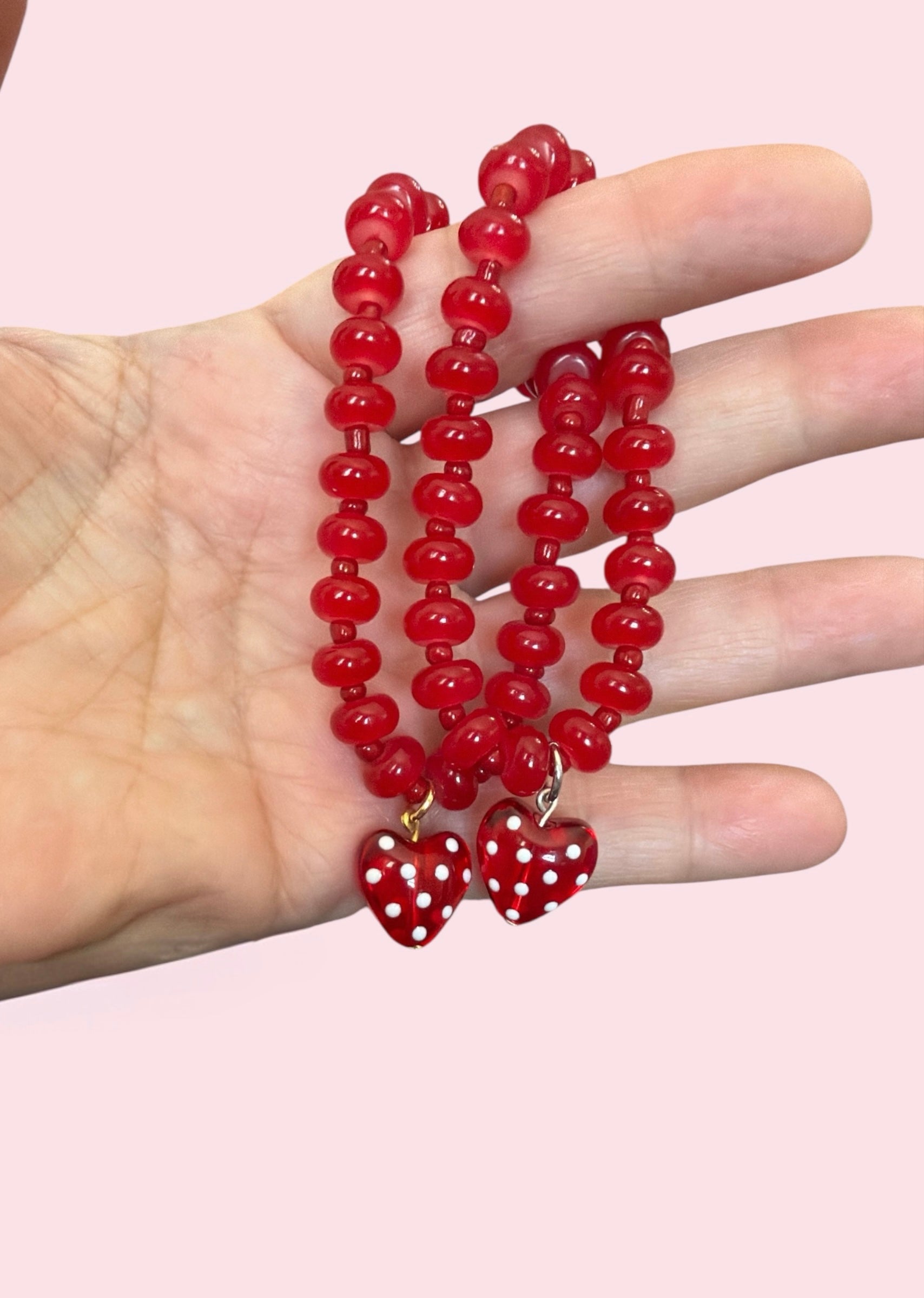 The Polka Dot Heart Stretch Bracelet