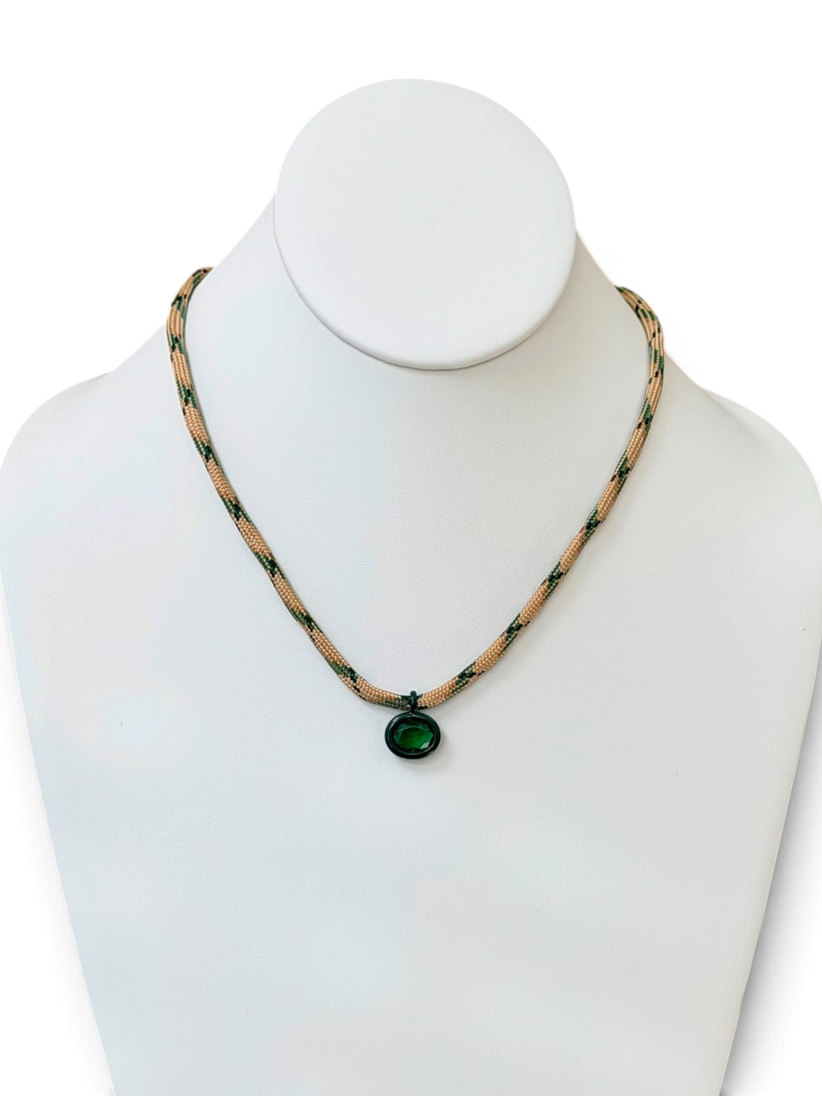 The Luxe Cord Necklace: Various Paracords with a faceted gemstone like pendant