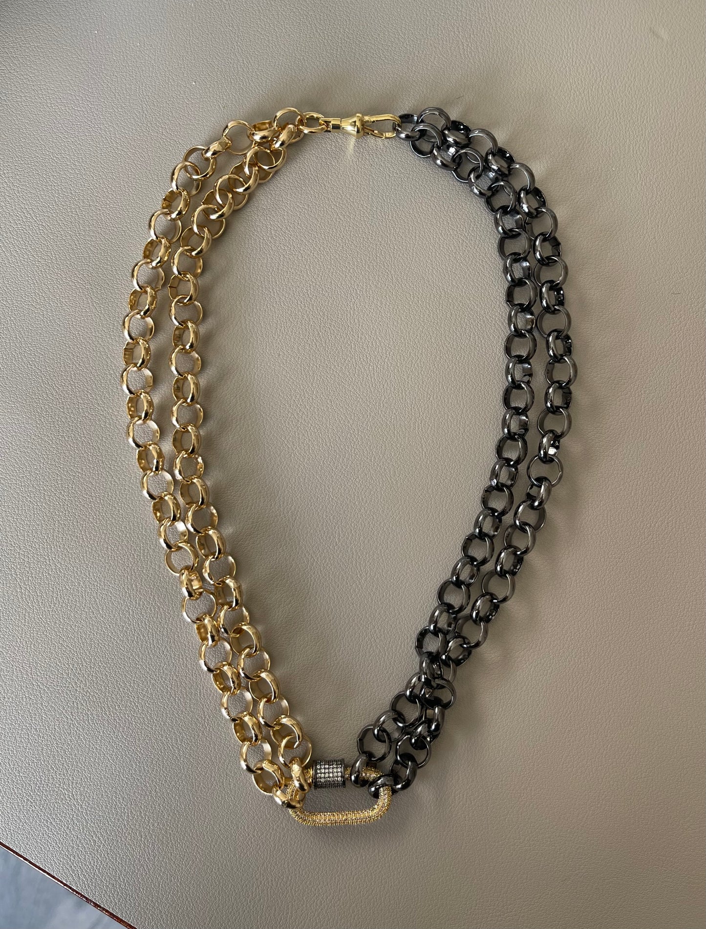 Gunmetal & Gold Necklace