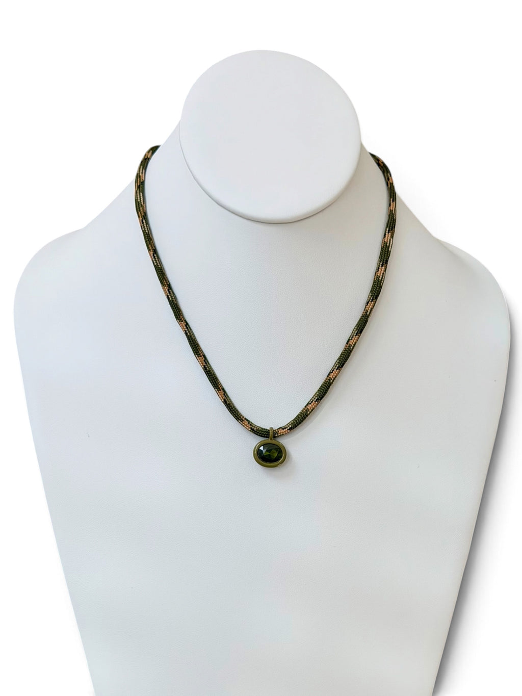 The Luxe Cord Necklace: Various Paracords with a faceted gemstone like pendant