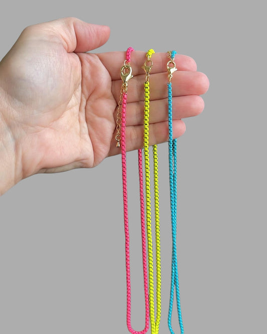 NEON Enameled Chain Necklaces