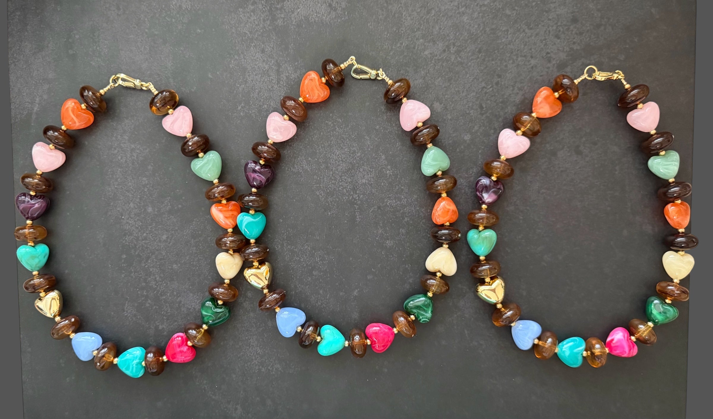 The Sweetheart Necklace: resin that looks like gemstones