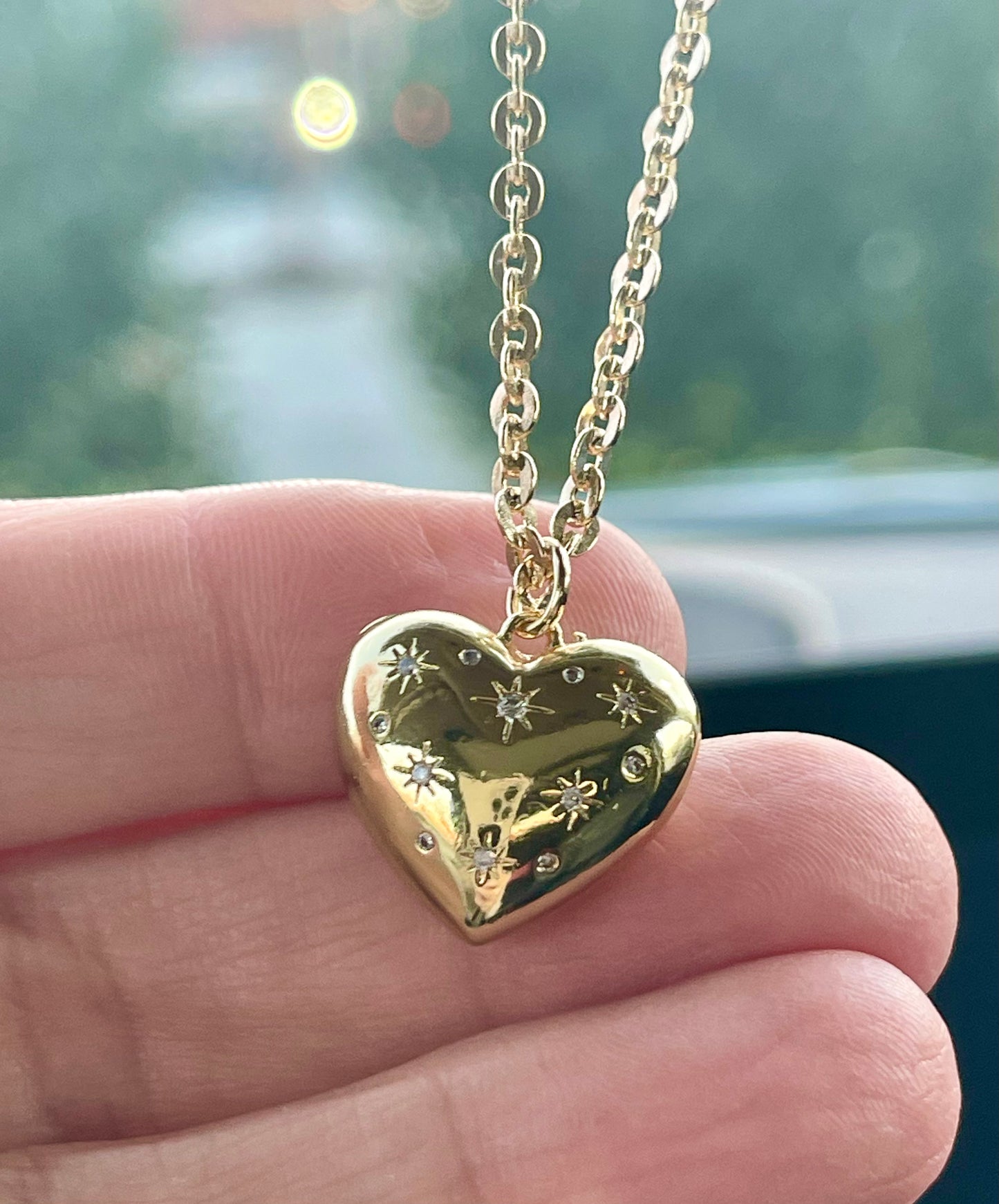 Follow Your Heart Necklace: Gold Filled Chain, Clasp & Charm