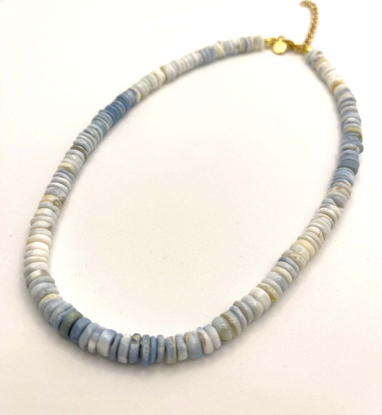 Light Wash Denim Opal Necklace