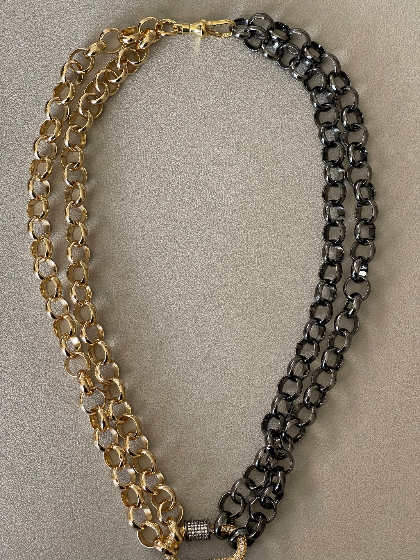 Gunmetal & Gold Necklace