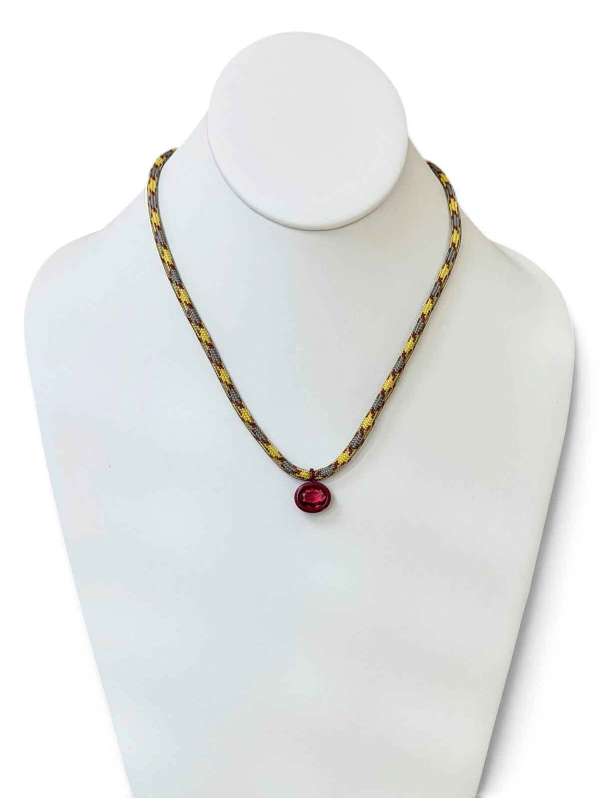 The Luxe Cord Necklace: Various Paracords with a faceted gemstone like pendant