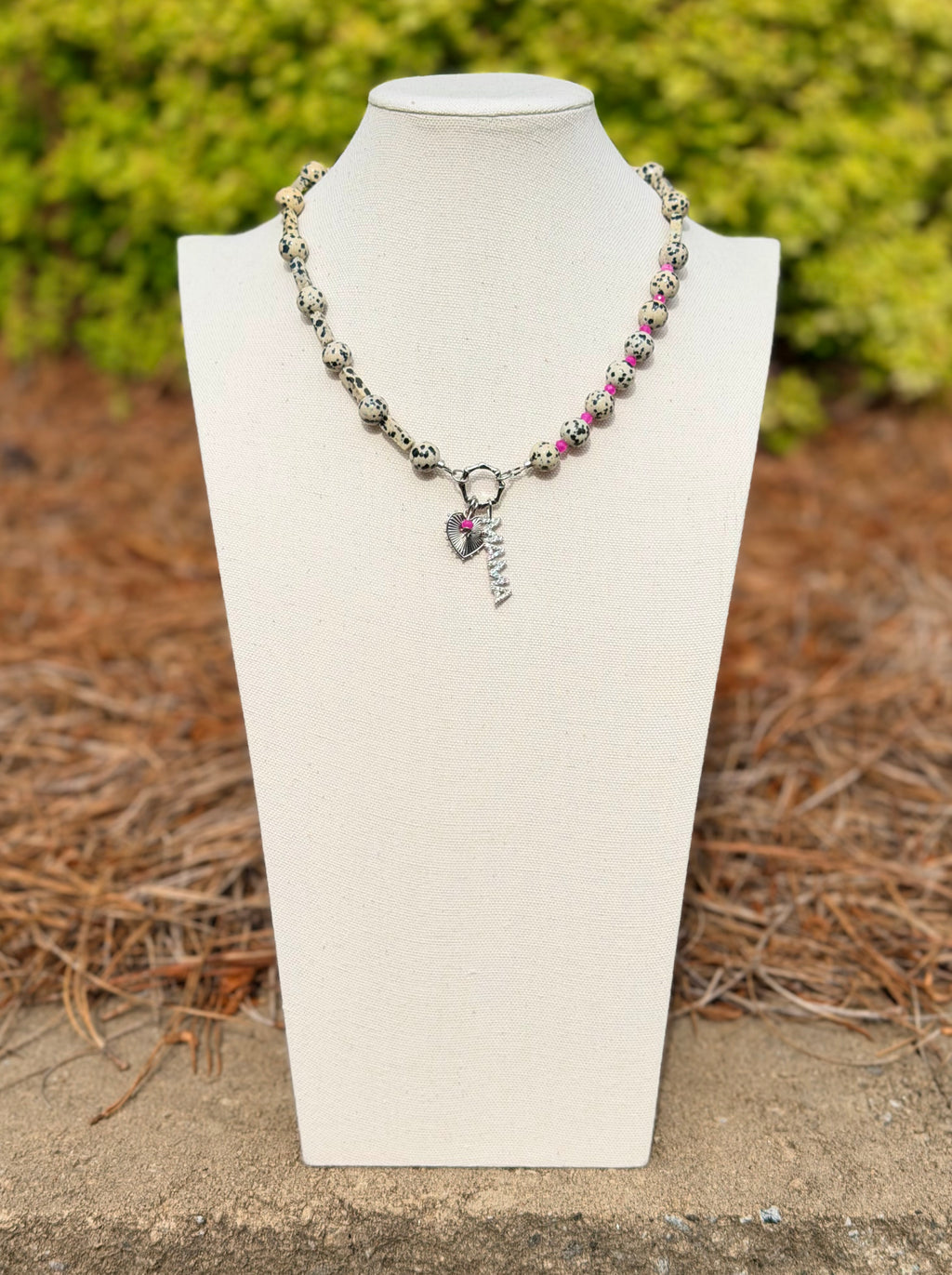 Spotted Mama Necklace: Dalmatian Jasper natural stone