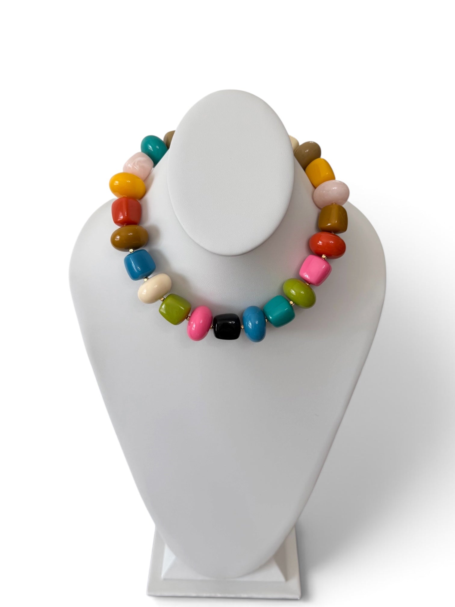 My Happy Place Necklace: Resin beads Gold accents & clasp
