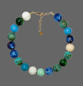 The Gathered Blues Necklace: Gumball beads in gorgeous blue & green tones
