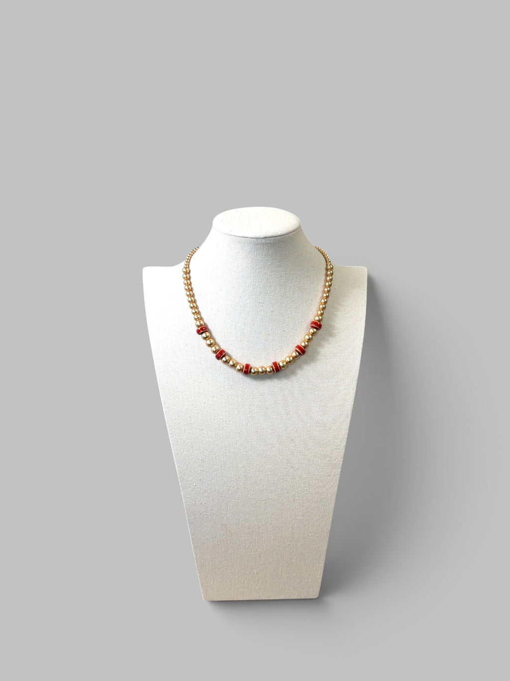 Gilded Rouge:Matte Hematite beads with Ceramic accents OOAK