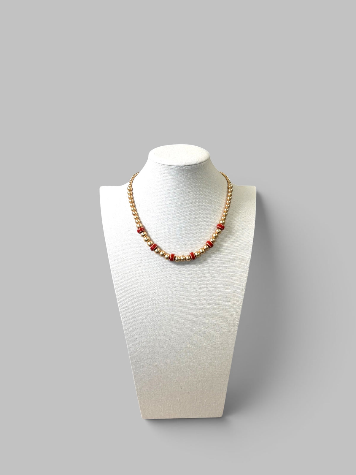 Gilded Rouge:Matte Hematite beads with Ceramic accents OOAK