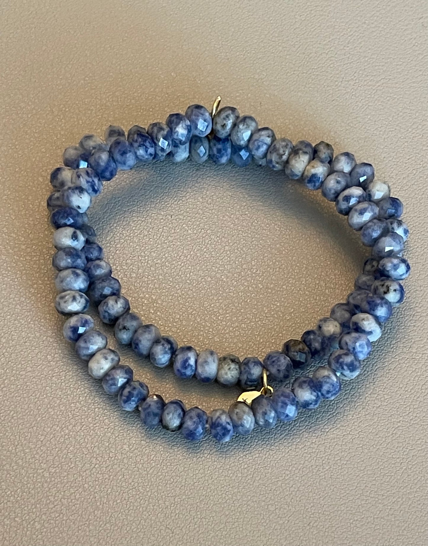 Sodalite Sparkle Stretch Bracelet: Natural Sodalite Stone Faceted for Sparkle