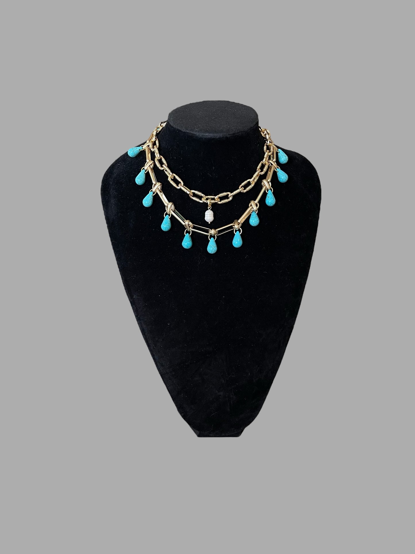 Turquoise Love Necklace (Dyed Howlite)