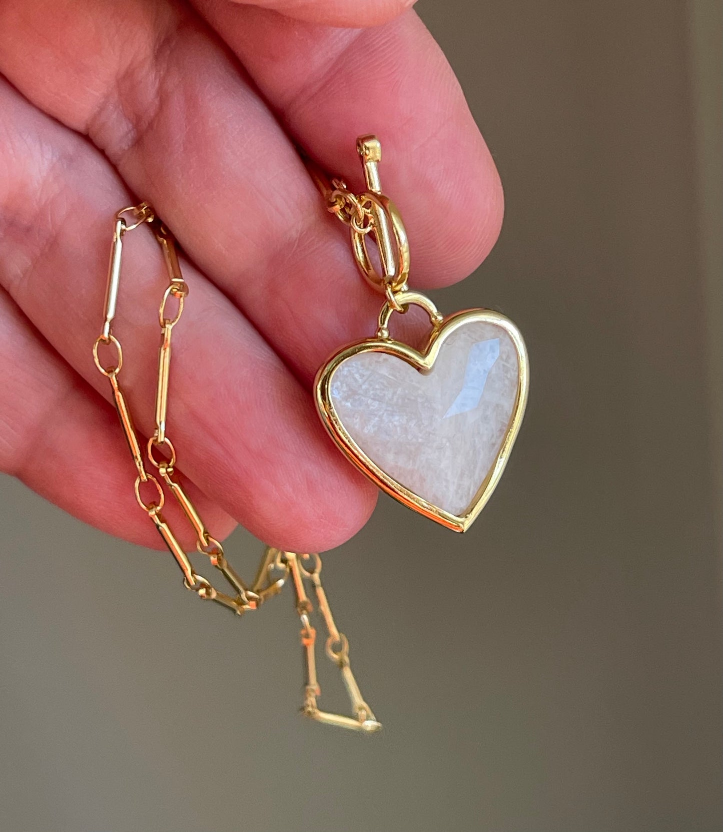 Heart of Stone (Natural stone) Necklace: Gold plated brass chain with a protective coating for tarnish resistance, a beautiful heart pendant in 4 different stone options