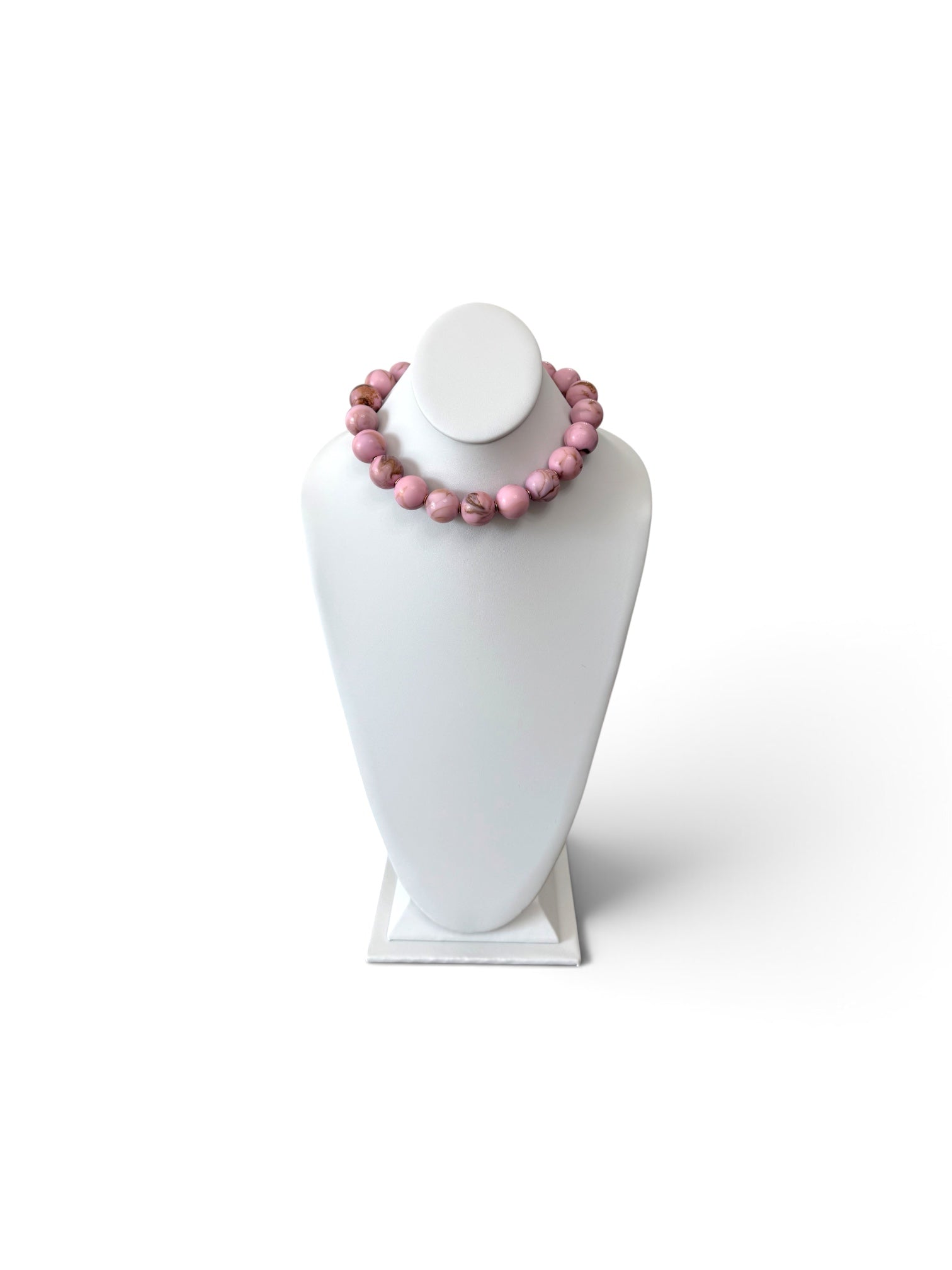 Rosehaven Necklace: Resin gemstone-like beads w gold accents