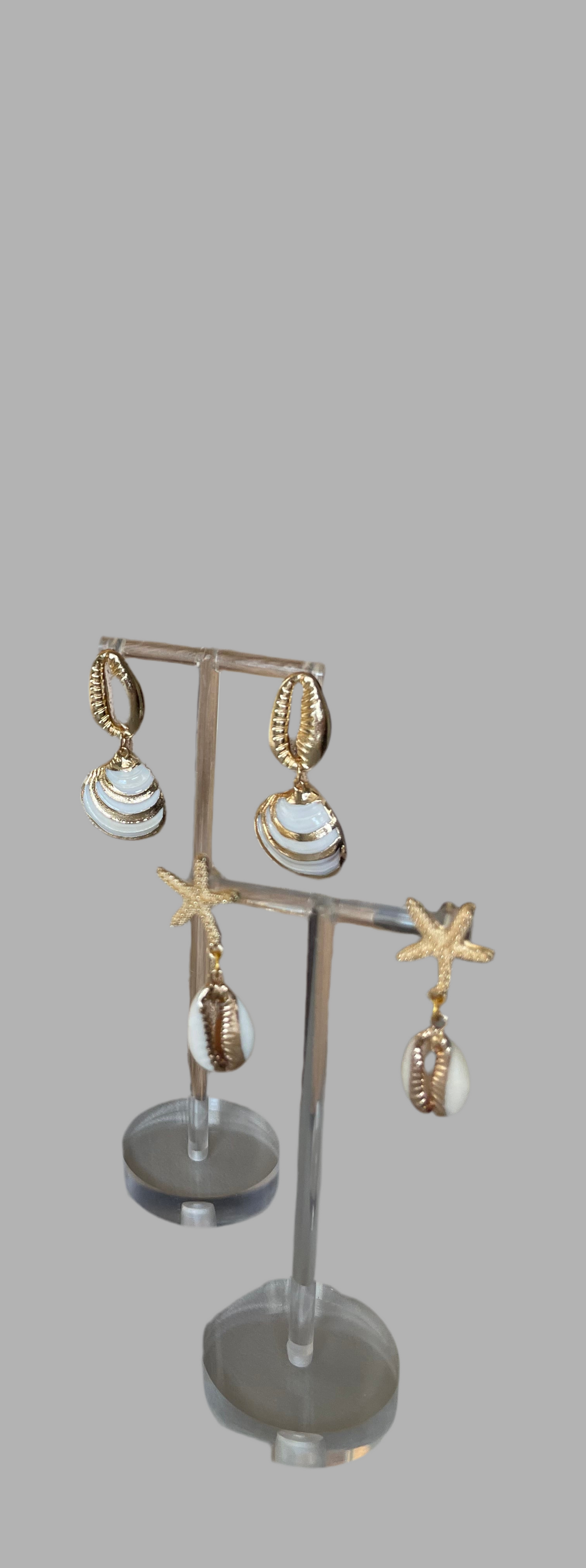 Starfish Cowrie Shell Earrings